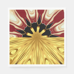 Achempong Designer Leinen: Crimson & Gold Opulente Serviette