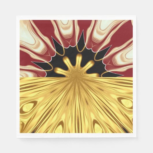 Achempong Designer Linen: Crimson & Gold Opulent S Serviette (Vorderseite)