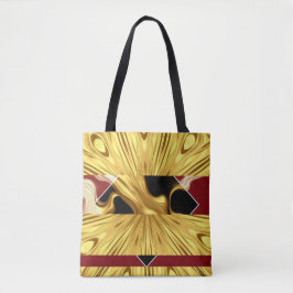 Achempong Designer Tote: Crimson & Gold Opulent Sw Tasche
