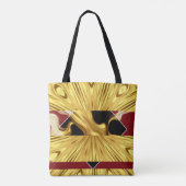 Achempong Designer Tote: Crimson & Gold Opulent Sw Tasche (Rückseite)