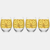 Achempong: Gilded Zenith Opulent Swirl Crimson Art Weinglas Ohne Stiel (Rechts)