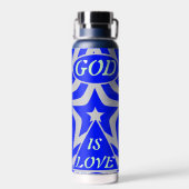 Achempong God is Liebe Star Blue & Gray Stainless Trinkflasche (Rückseite)