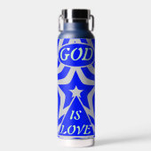 Achempong God is Liebe Star Blue & Gray Stainless Trinkflasche (Vorne)