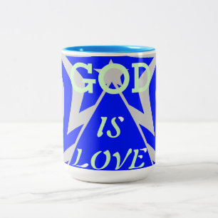 Achempong God is Liebe Star Blue & Gray Two-Tone C Zweifarbige Tasse