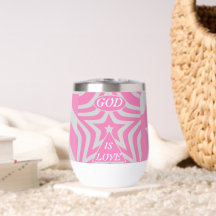 Achempong God is Liebe Star Pastell Pink stemless