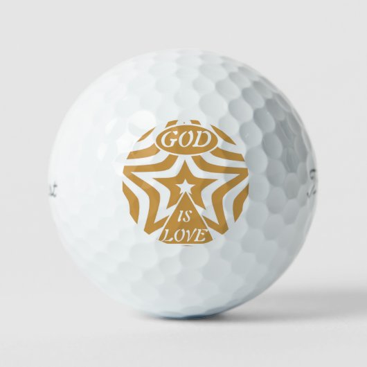 Achempong God Is Love Star Aztec Gold & Black Golfball (Vorderseite)