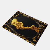 Achempong Gold Schwarz Monochrom Christlich Fußmatte (Schrägansicht)