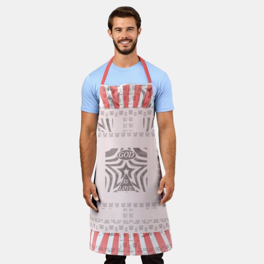 Achempong Gottes Liebe Star Warm Peach & Orange Ko Schürze (Getragen)