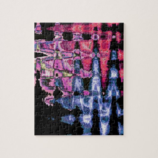 Achempong Modern Synthwave: Pink Blaues Abstrakt Puzzle (Vertikal)