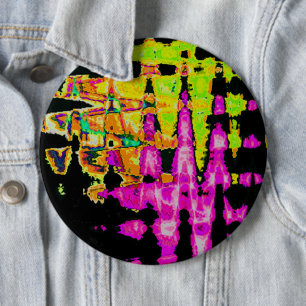 Achempong Neon Crimson: Abstrakte Glitch-Kunst Button