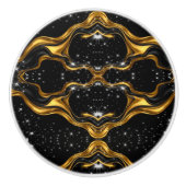 Achempong Opulent Gold Black Monochrome Designer O Keramikknauf (Vorderseite)