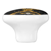 Achempong Opulent Gold Black Monochrome Designer O Keramikknauf (Seitenansicht)