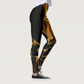 Achempong Opulent Swirl Liquid Gold Black Design Leggings (Rechts)