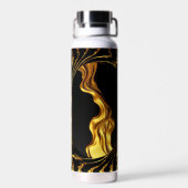 Achempong Opulent Swirl Liquid Gold Black Monochro Trinkflasche (Rückseite)
