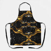 Achempong Opulentes Gold Schwarz Monochrom Designe Schürze (Vorderseite)