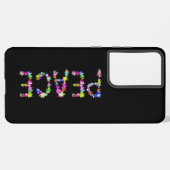 Achempong Peace Love Statement | Lebendige Typogra Samsung Galaxy Hülle (Linke Seite)