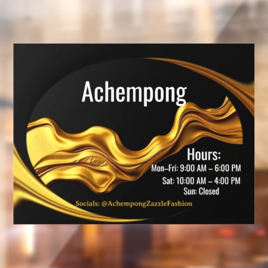Achempong Personalized Glass Door Decal: Gold Wave Fensteraufkleber (Blatt 2)
