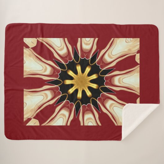 Achempong: Starburst Blanket | Deep Crimson & Gold Sherpadecke (Vorderseite (Horizontal))