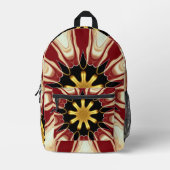 Achempong: Starburst | Deep Crimson & Gold Luxury Bedruckter Rucksack (Vorderseite)
