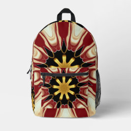 Achempong: Starburst  | Deep Crimson & Gold Luxury Bedruckter Rucksack