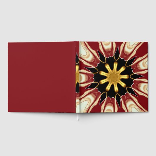 Achempong: Starburst | Deep Crimson & Gold Luxury Gästebuch (Voll)