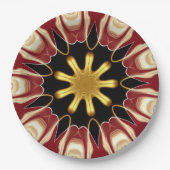 Achempong: Starburst | Deep Crimson & Gold Luxury Pappteller (Vorderseite)