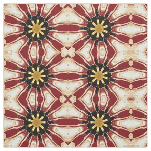 Achempong: Starburst | Deep Crimson & Gold Luxury  Stoff (Muster)