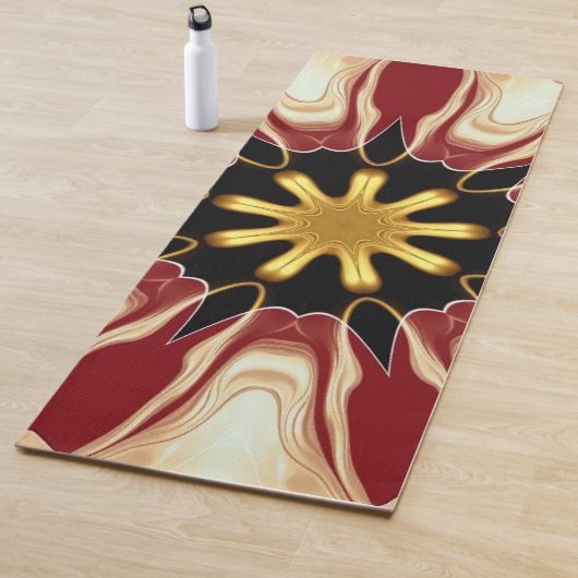 Achempong: Starburst | Deep Crimson & Gold Luxury Yogamatte (Beispiel)