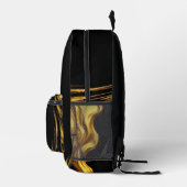 Achempong Swirl Liquid Gold Black Monochrome Bedruckter Rucksack (Rechts)
