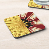 Achempong: The Gilded Zenith Opulent Swirl Crimson Getränkeuntersetzer (Linke Seite)