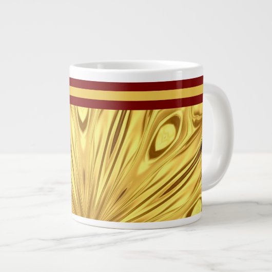 Achempong: The Gilded Zenith Opulent Swirl Crimson Jumbo-Tasse (Vorderseite Rechts)