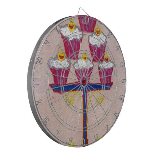 Achempongs künstlerische, inspirierende Cupcake-Co Dartscheibe (Vorderseite Links)