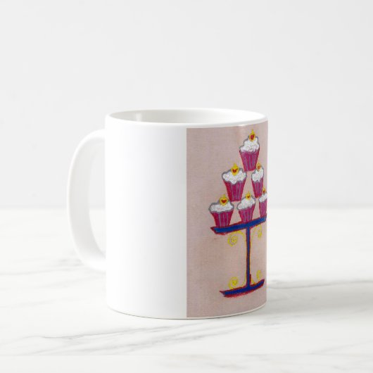 Achempongs künstlerische, inspirierende Cupcake-Co Kaffeetasse (Vorderseite Links)