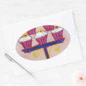 Achempongs künstlerische, inspirierende Cupcake-Co Ovaler Aufkleber (Umschlag)