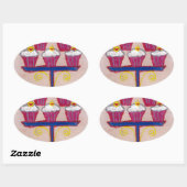 Achempongs künstlerische, inspirierende Cupcake-Co Ovaler Aufkleber (Blatt)