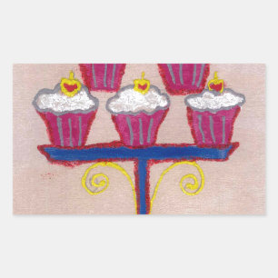 Achempongs künstlerische, inspirierende Cupcake-Co Rechteckiger Aufkleber
