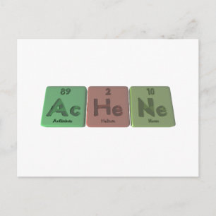 Achene-Ac-He-Ne-Actinium-Helium-Neon Postkarte