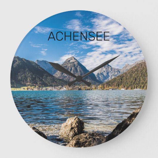 Achensee Tirol Retro Austria Holiday Souvenir Große Wanduhr (Vorderseite)