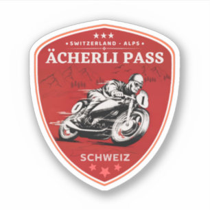 Ächerli Pass Schweizer Alpen Motorradtour Aufkleber