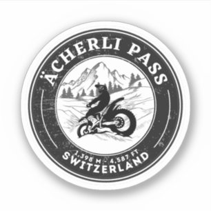 Ächerli Pass - Schweizer Alpen - Motorradtour Aufkleber