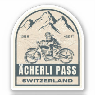 Ächerli Pass - Schweizer Alpen - Motorradtour Aufkleber