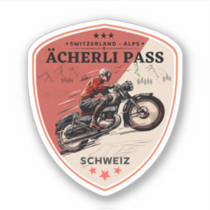 Ächerli Pass - Schweizer Alpen - Motorradtour Aufkleber