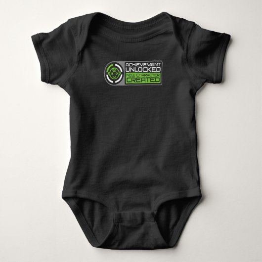 Achievement Unlocked Funny Gamer Dad Pregnancy Man Baby Strampler (Vorderseite)