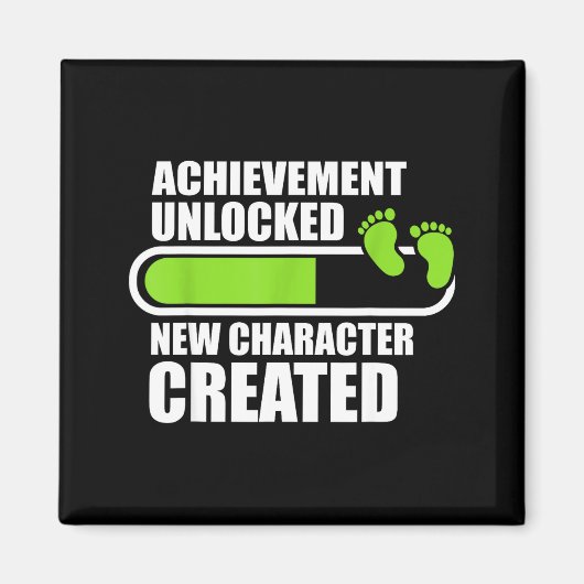 Achievement Unlocked New Character D Funny Pregnan Magnet (Vorne)