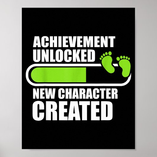 Achievement Unlocked New Character D Funny Pregnan Poster (Vorne)