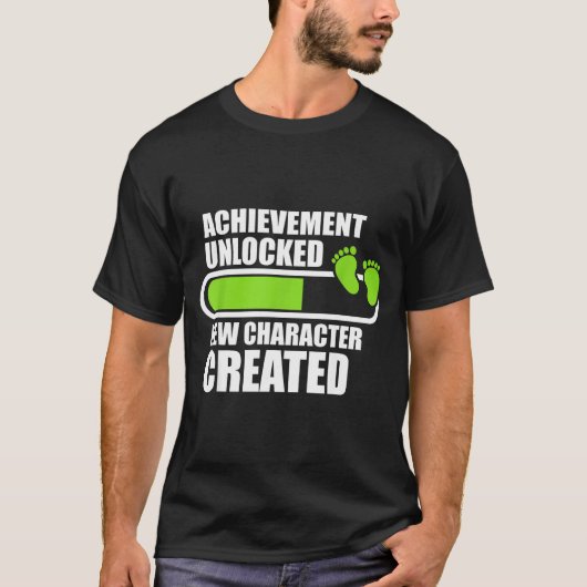 Achievement Unlocked New Character D Funny Pregnan T-Shirt (Vorderseite)