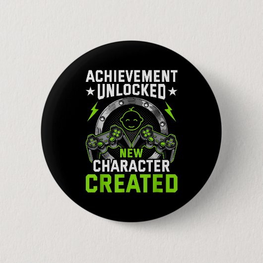 Achievement Unlocked New Character D Video Gamer Button (Vorderseite)