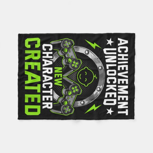Achievement Unlocked New Character D Video Gamer Fleecedecke (Vorderseite (Horizontal))