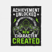 Achievement Unlocked New Character D Video Gamer Fleecedecke (Vorderseite)