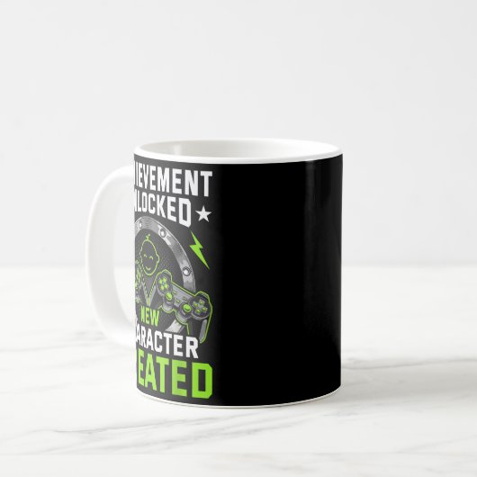 Achievement Unlocked New Character D Video Gamer  Kaffeetasse (Vorderseite Links)